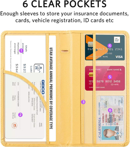 CoBak Car Registration and Insurance Holder - Vehicle Glove Box Car Organizer,Auto Truck Comparment Accessories Case with Magnetic Closure for Driver License,Cards - Colors A