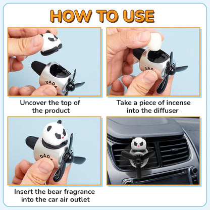 Tallew Car Air Freshener Cute Duck Car Vent Clip Diffuser with Rotating Propeller Outlet Vent 2.5" x 2.4" x 2.1" Easy to Install Included 2 Scents Aroma Tablets Aromatherapy Ornament Auto Accessories