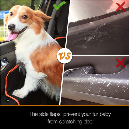 Luxury Dog Car Seat Cover for Back Seat Breathable Mesh Window Dog Hammock for Car 4-Layer Heavy Duty Waterproof Pet Seat Protector Scratch-Proof Car Seat Cover Perfect for Family Road Trips
