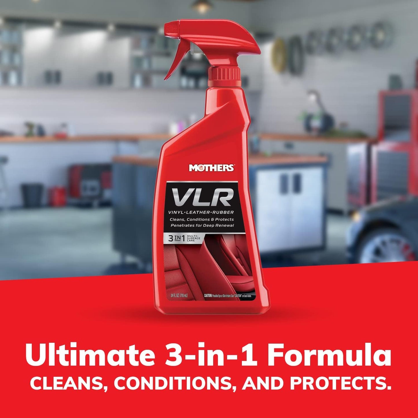 Mothers VLR Vinyl-Leather-Rubber Care, 24 oz. — Cleans, Conditions & Protects In One Step – pH Balanced Formula with Neatsfoot Oil & Lanolin To Protect Against Drying, Fading & Cracking (06524)