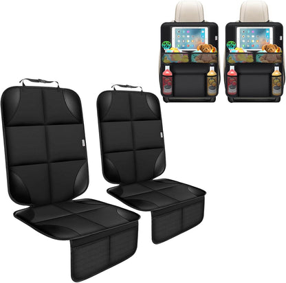Meolsaek Kick Mats Back Seat Protector, Waterproof Oxford Seat Back Protector, Car Seat Back Protector for Kids, Back of Seat Protector for Kids Feet Car Seat (Black A -1pc)