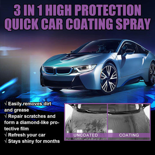3Pcs Car Coating Spray, High Protection 3 in 1 Spray, 3 in 1 High Protection Quick Car Ceramic Coating Spray, 3-in-1 High Protection Car Spray, 3in1 High Protection Car Coating Spray