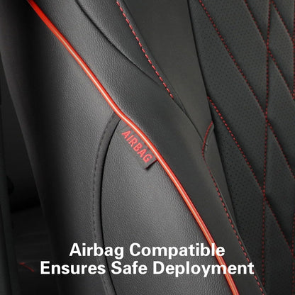 EKR Tacoma Car Seat Covers Custom Fit for Toyota Tacoma (Petrol) 2024 2025 2026 DoubleCab/CrewCab SR/SR5/TRD Sport/TRD Off-Road/Limited -Truck Seat Covers Full Set,Faux Leather(Black)