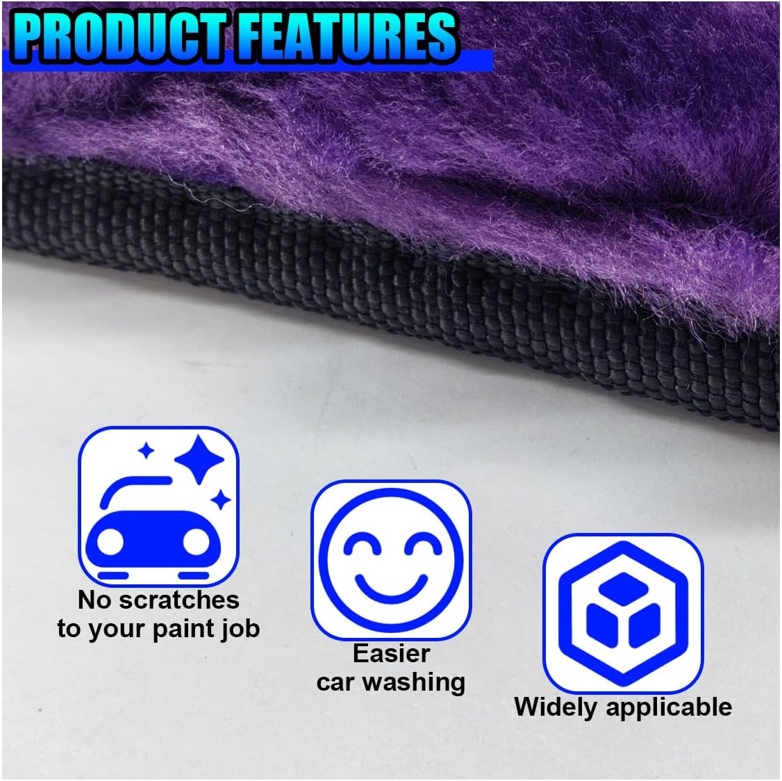 2PCS Car Wash Mitt, Soft Plush Non-Scratch Auto Dust Cleaning Pad, High-Density Car Washing Gloves, Universal Vehicle Exterior & Interior Detailing Supplies for Cars, Trucks, SUVs(Gray)
