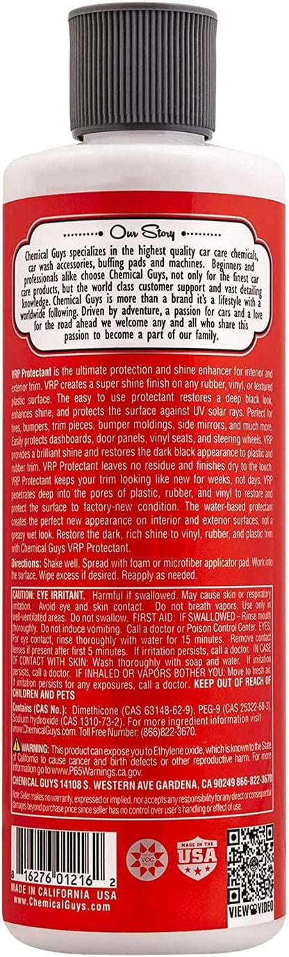 Chemical Guys VRP Vinyl, Rubber, and Plastic Dressing - Tire Dressing, Non-Greasy, Dry-to-the-Touch Shine for Tires, Trim, and More, Safe for Cars, Trucks, SUVs, RVs & More - 16 oz