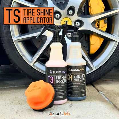 Suds Lab TS Tire Shine Applicator – Reusable Foam Tire Dressing Applicator Pad, Tire Shine Brush, Ideal for Car Tire Shine Gel, Tire Balm, Tire Cleaner, and Tire Applicator Sponge for even application