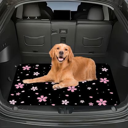 Universal Car Trunk Mat 29" x 39",Purple Colorful Flowers All Weather Trunk Protection Cargo Liner, Durable Cargo Mat Rear Trunk Liner,Stylish Vehicle Interior Accessories Suitable for Most Car Models