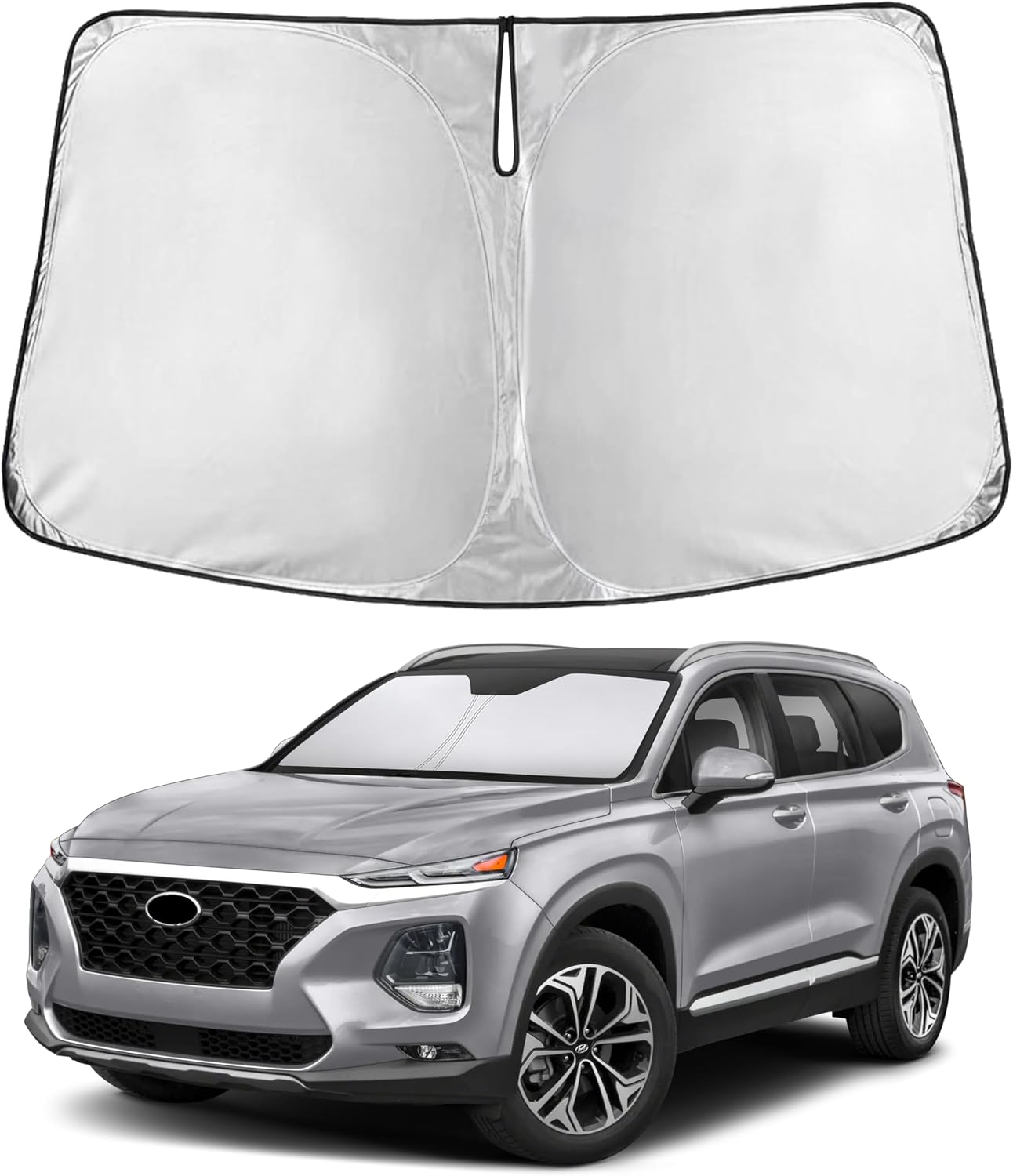 EcoNour Car Windshield Sun Shade | 2025 Upgraded Innovative No-Light-Pass Technology for Maximum Coverage | Foldable Sun Shade Keeps Your Vehicle Cool | Must-Have Car Accessories | Small (59" x 29") - Colors F