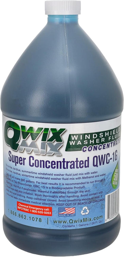 Qwix Mix Windshield Washer Fluid Concentrate, 1 Bottle Makes 32 Gallons, 1/4 oz. Makes 1 Gallon 100% Biodegradable