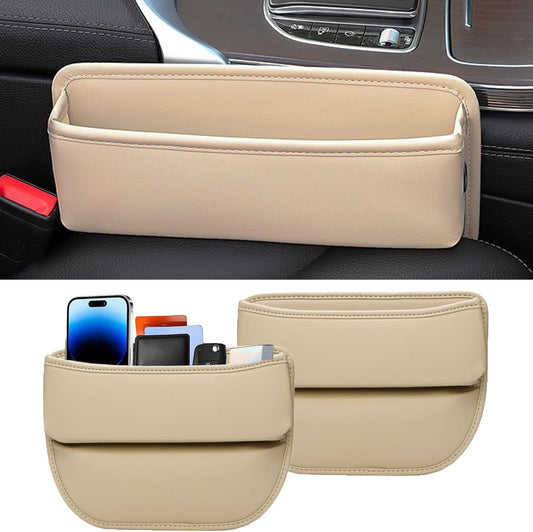 Car Seat Gap Filler 2 pack Car Gap Filler Seat Organizer Front Seat Leather Car Accessories for Women Men, Car Essentials for SUV Truck, Adjustable Seat Gap Filler Organizer (Black 2 pack)