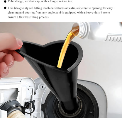 2PCS Oil Funnel, Flexible Multi-Function Automotive Oil Funnel, Spill-Proof Plastic Long Neck Engine Funnels Set for Gas Lubricants Water Diesel Fuel Kerosene, Car Accessories (Blue)