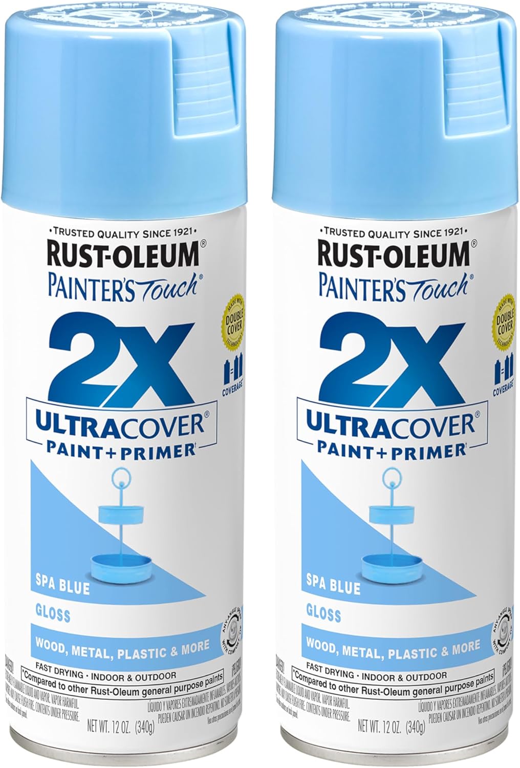 Rust-Oleum 334029 Painter's Touch 2X Ultra Cover Spray Paint, 12 oz, Gloss Clear - Colors C