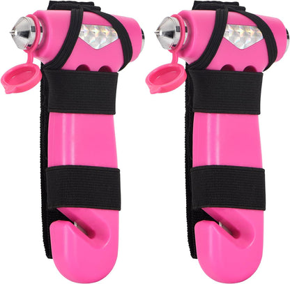 MOTORBUDDY 2-Pack Car Safety Hammer Seatbelt Cutter, Auto Emergency Escape Hammer with Window Glass Breaker and Seat Belt Cutter, Striking Red Escape Tool for Car Accidents