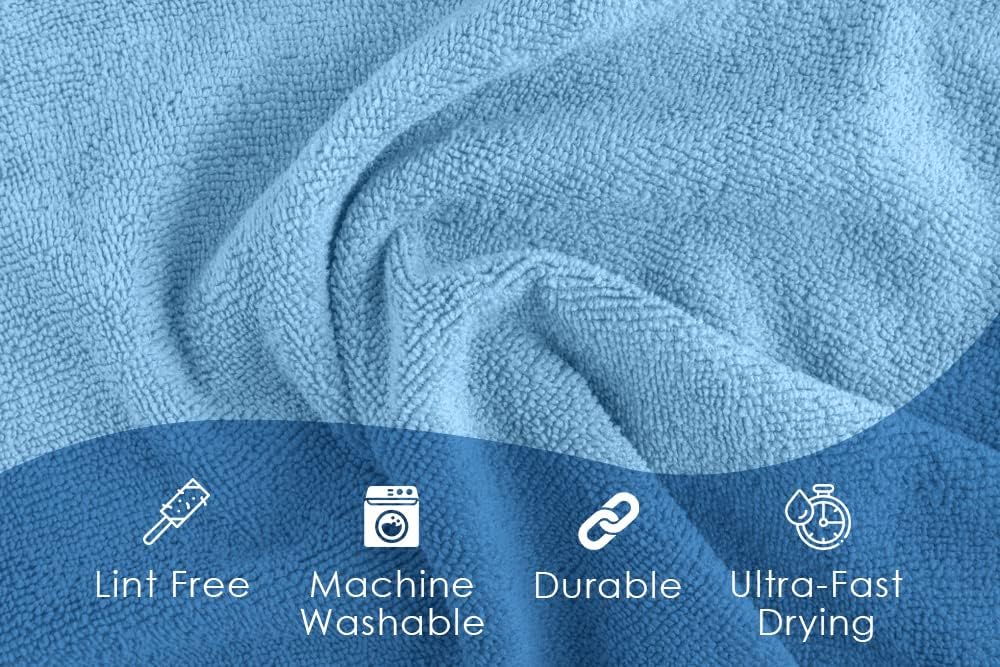 Avalon Towels Microfiber Cleaning Cloths (Value Pack of 36) - Size 16 x 16 Inches, Highly Absorbent Cleaning Rags, Lint Free, Reusable and Washable, Microfiber Towels for Cars