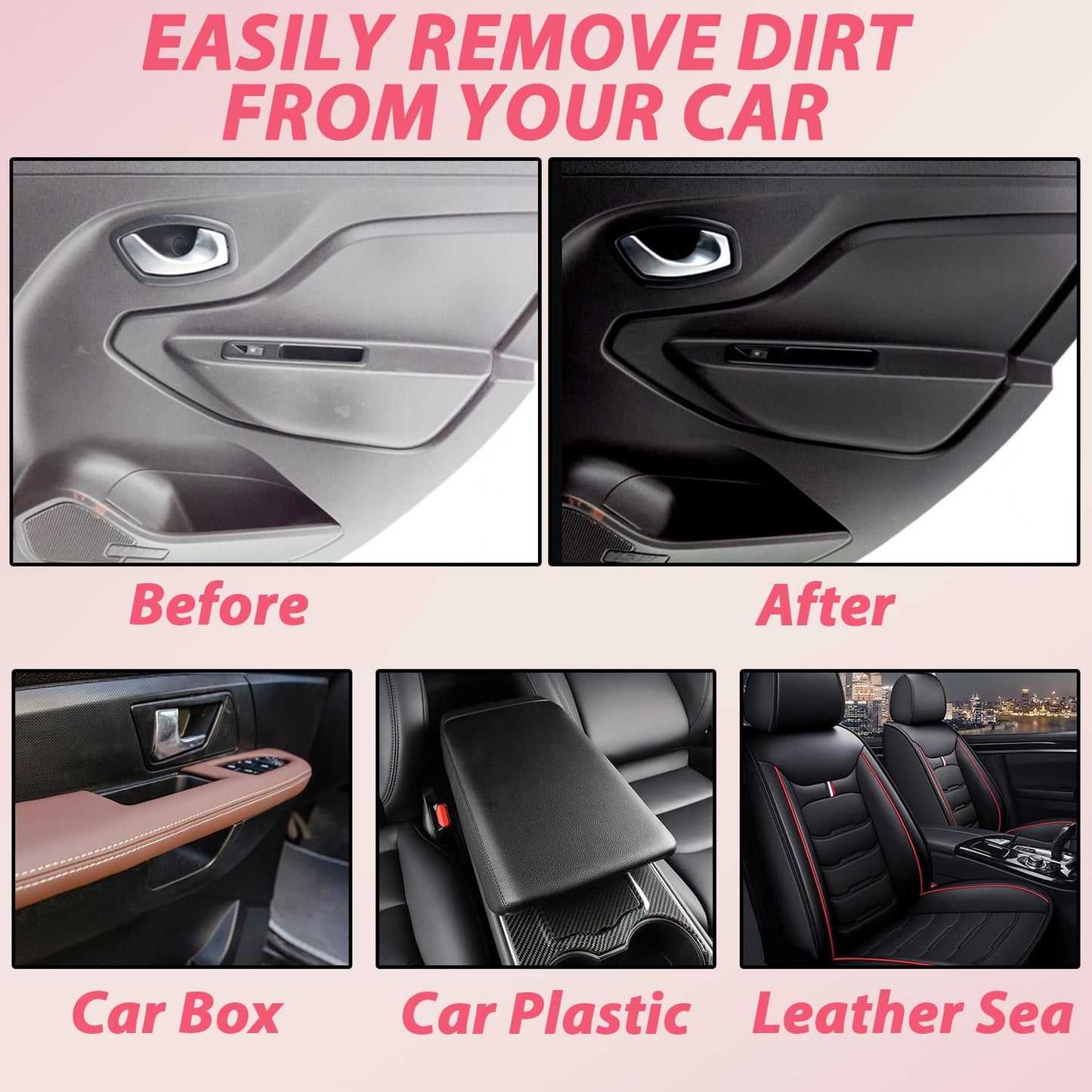 2PCS Polishing Cleaner, Car Interior Cleaner Spray, Total Vehicle Interior Detailer Spray Rejuvenation, 100ml Multi-Purpose Cleaner