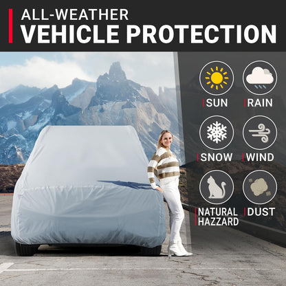 iCarCover 15-Layer Car Cover Waterproof All Weather | Premium Quality Car Covers for Automobiles, UV Protection, El Camino, Impala, Bel Air, Monte Carlo, Galaxie, Charger, Size C21 (See Size Chart) - Colors C