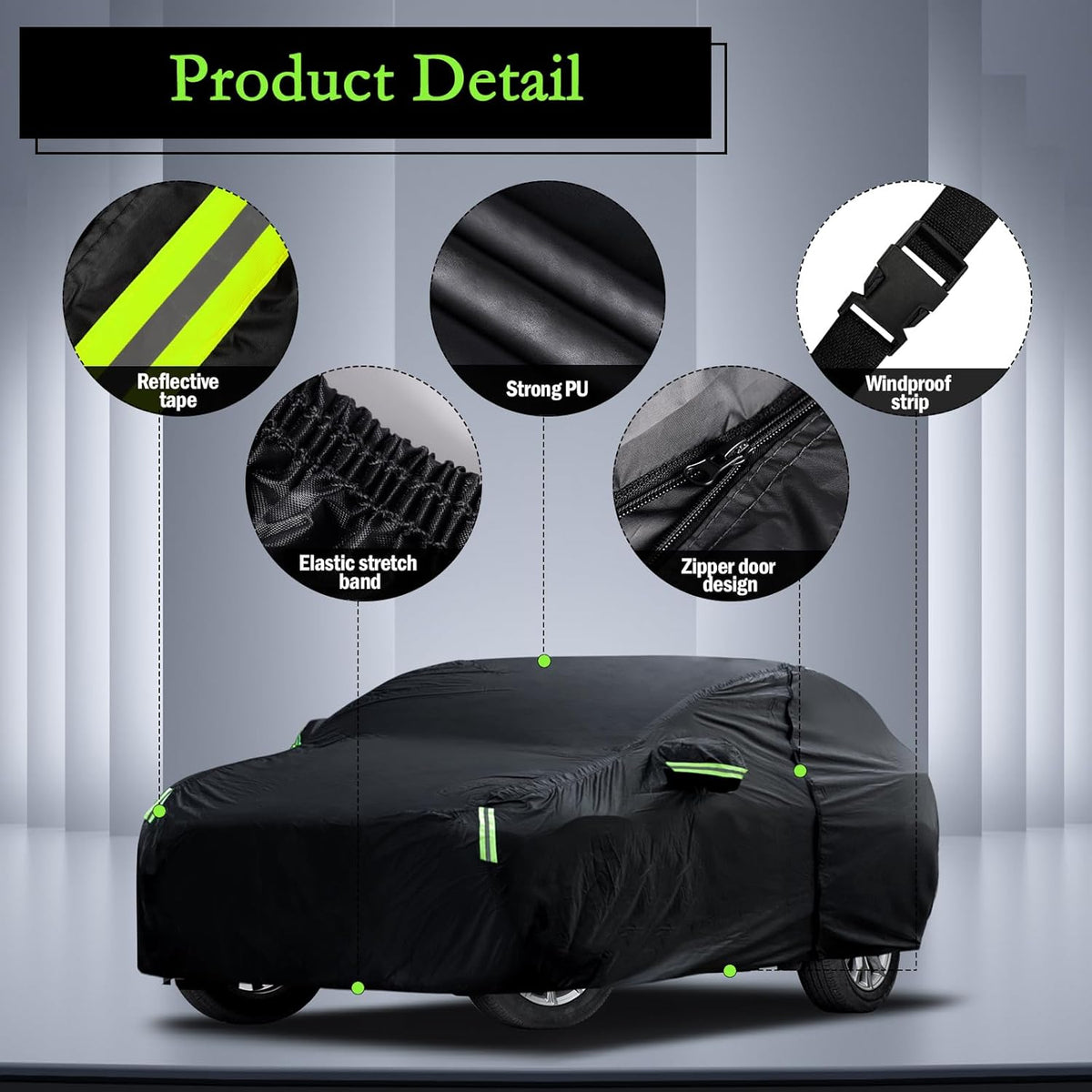 Car Cover Custom Fit for Toyota Corolla 2000-2025, Honda Civic 1991-2025, Waterproof All Weather Full Exterior Cover Rain Sun Protector Car Cover with Door Zipper