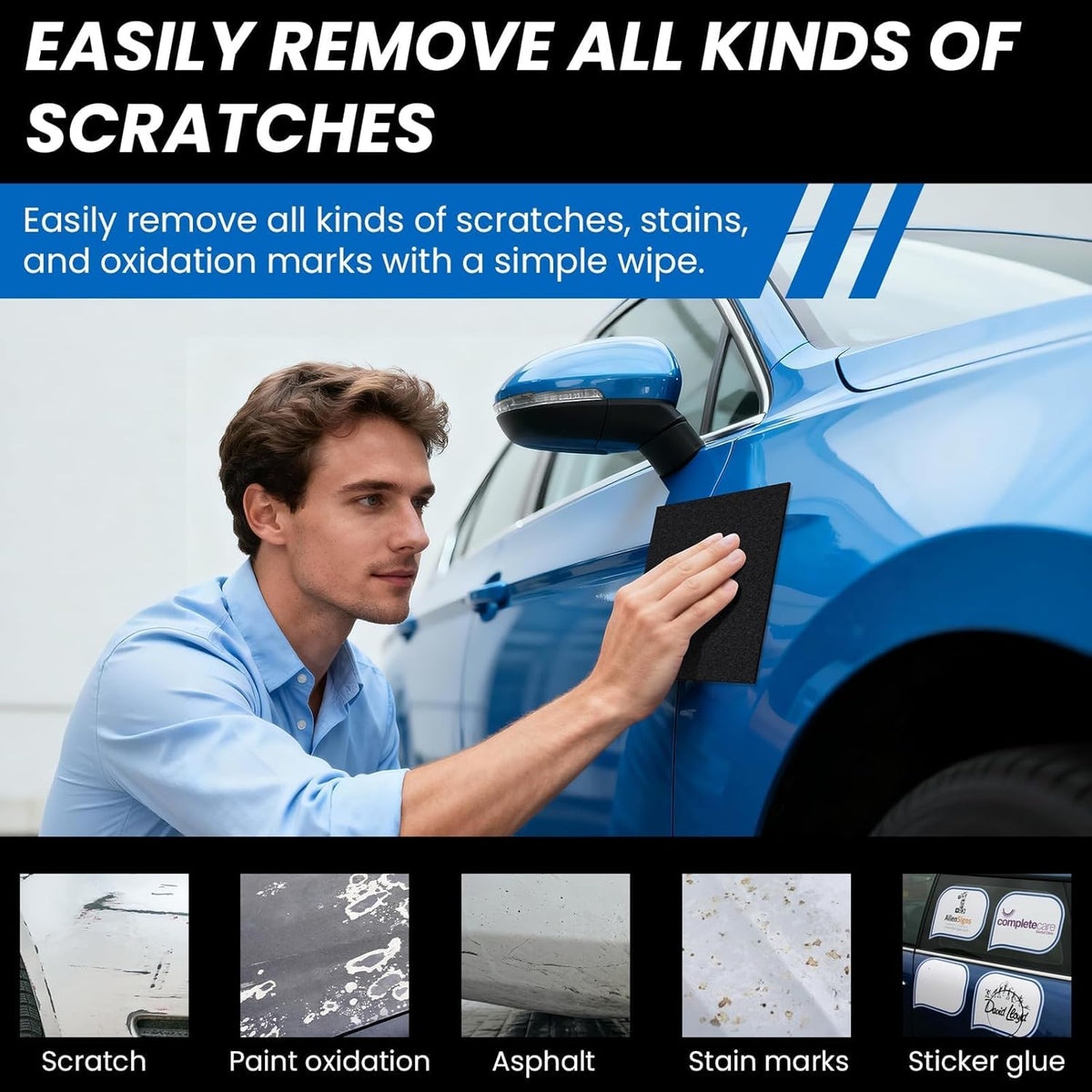 Reusable Nano Magic Cleaning Cloth, Nano Sparkle Car Polish for Car Paint & Scratch Repair, Scratch Remover for Vehicles, Swirl & Water Spots Remover, Repair Scratch