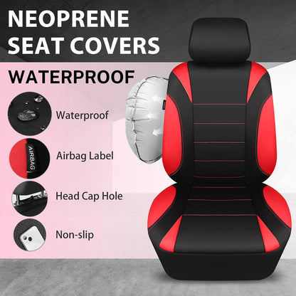 CAR PASS Waterproof Car Seat Covers Front Seats Only with 5mm Composite EVA, Neoprene Car Seat Cover with Separate Headrest Cover, Quick Setup Universal Fit for Car SUV Trucks,Airbag Compatible（Gray