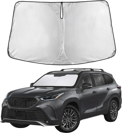 EcoNour Car Windshield Sun Shade | 2025 Upgraded Innovative No-Light-Pass Technology for Maximum Coverage | Foldable Sun Shade Keeps Your Vehicle Cool | Must-Have Car Accessories | Small (59" x 29") - Colors J