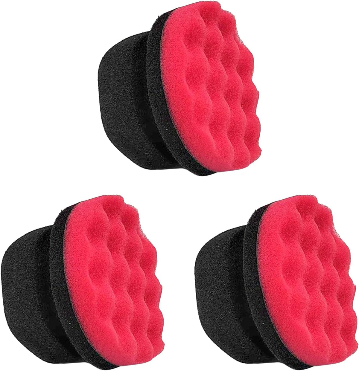 KVAEY 2 PCS Tire Dressing Applicator Pads, Reusable Hex Grip Tire Shine Applicator Polishing Sponge Pads, Wheel Tire Shine Detailing Foam for Most Vehicles, Car Accessories (Black, 3.15")