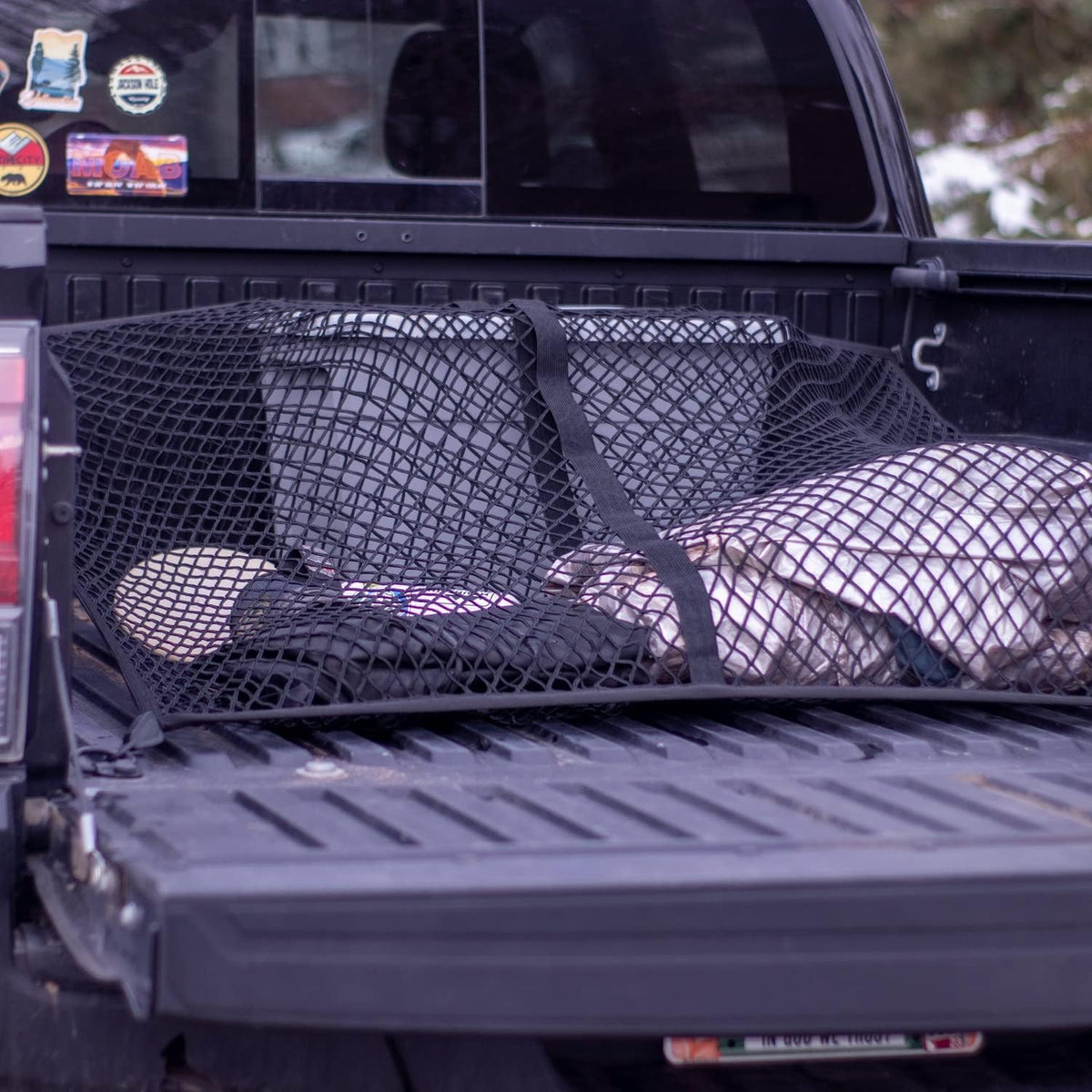 Highly Elastic Cargo Net, Simple Truck Bed Cargo Mesh Organizer, Suitable for Daily Light Loads of Trucks, 4'x4' Stretches to 7'x7' (Single Layer)