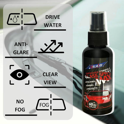 Glass Coating Spray for Car Windshield - Long-Lasting Hydrophobic Protection, Prevent Fogging, UV Shield - Improves Visibility in Rain & Snow - Easy to Apply