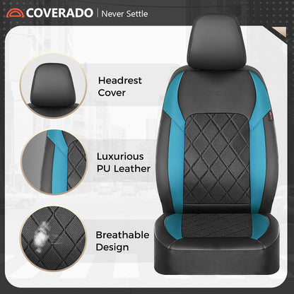 Coverado Car Seat Covers, Seat Covers Full Set, 5 Seats Automotive Seat Cover, Mesh Breathable Seat Protectors, Universal Fit for Most Cars
