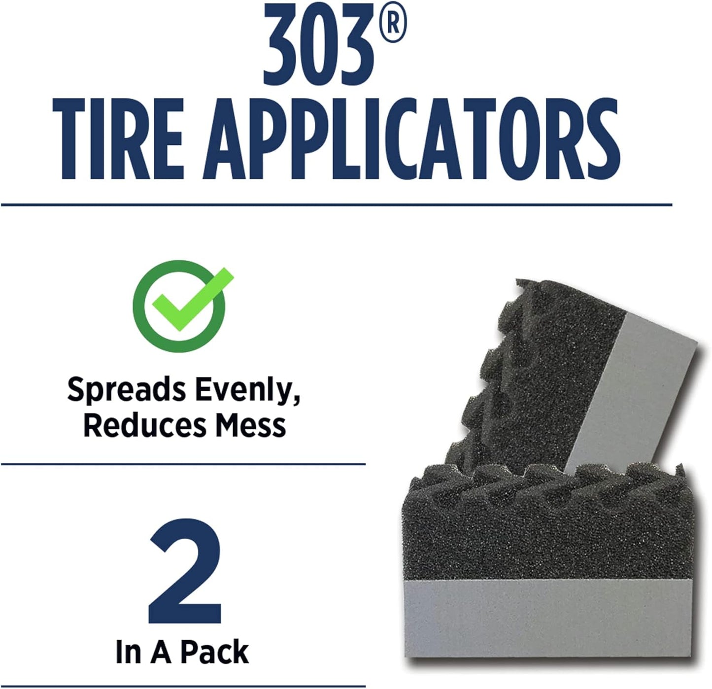 303 Products 39025 Tire Shine/Tire Dressing Applicator Pads - Perfect for Using to Apply Tire Shine, Tire Wet, Tire Gel, Or Tire Balm - Superior Product Application - Reduce Mess, 2 Pack , gray