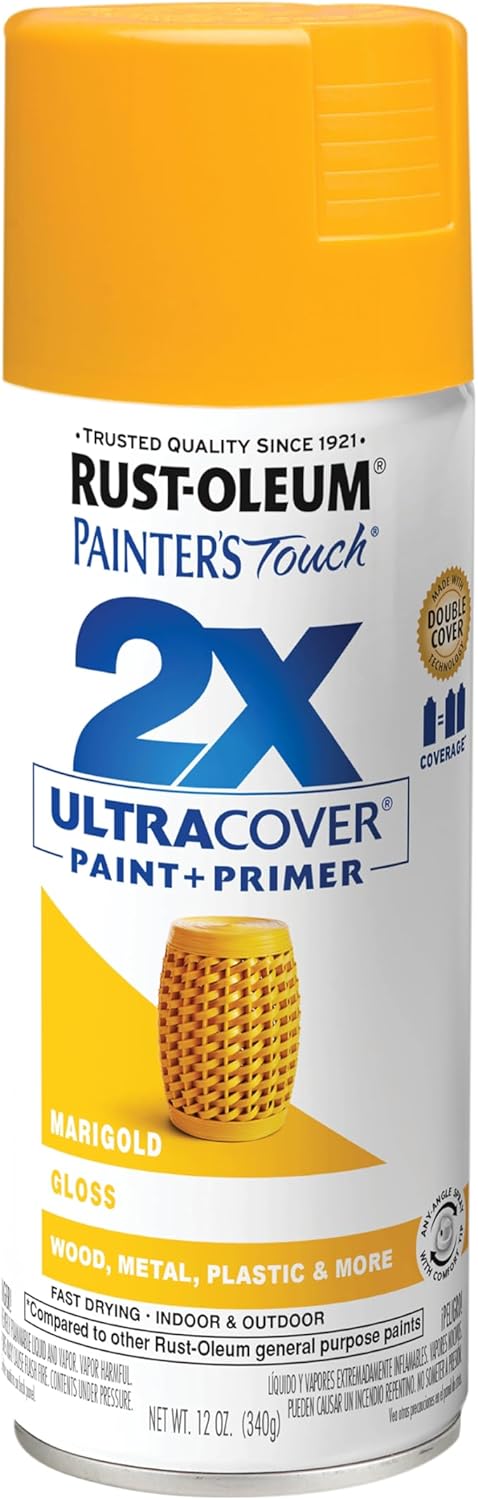 Rust-Oleum 334029 Painter's Touch 2X Ultra Cover Spray Paint, 12 oz, Gloss Clear - Colors C