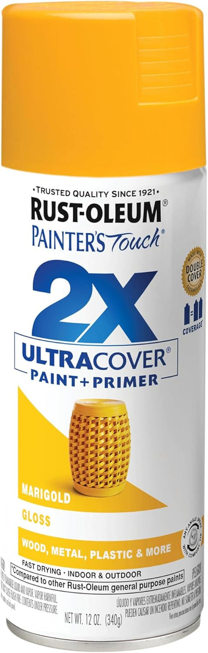 Rust-Oleum 334029 Painter's Touch 2X Ultra Cover Spray Paint, 12 oz, Gloss Clear - Colors C