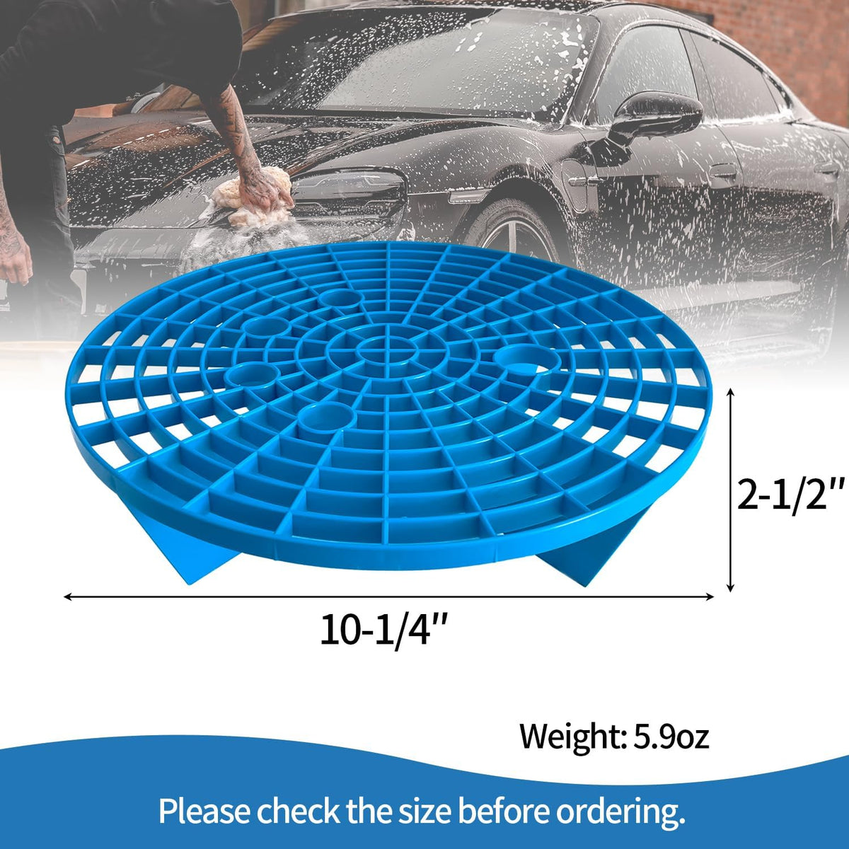Sutekus Grit Trap Automotive Wash Bucket Insert Wash Bucket Filter Remove Dirt and Debris from Microfiber for Car Wash, Blue