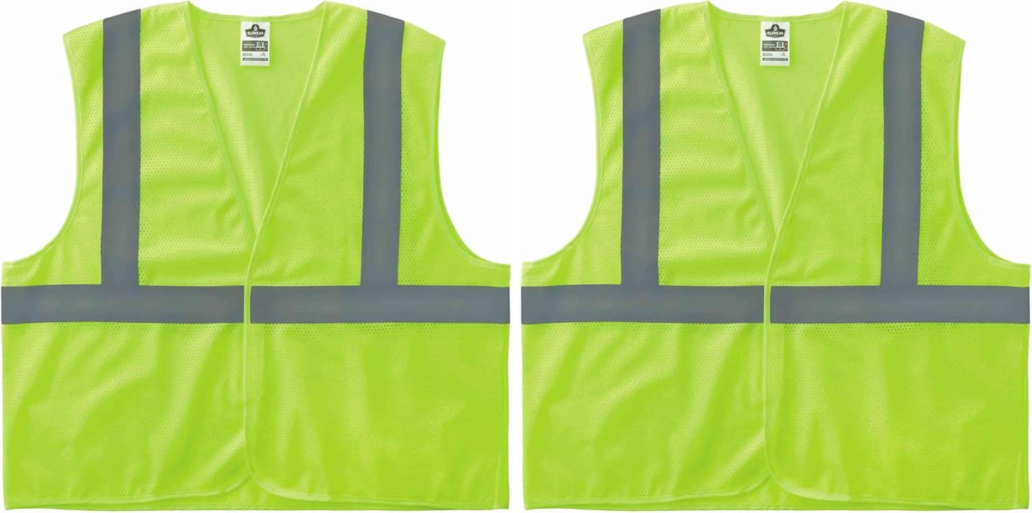 Ergodyne GloWear Reflective Safety Vest, Yellow, Orange, Mesh, Adults, Unisex, Hi-Visibility Safety Vest, Vest