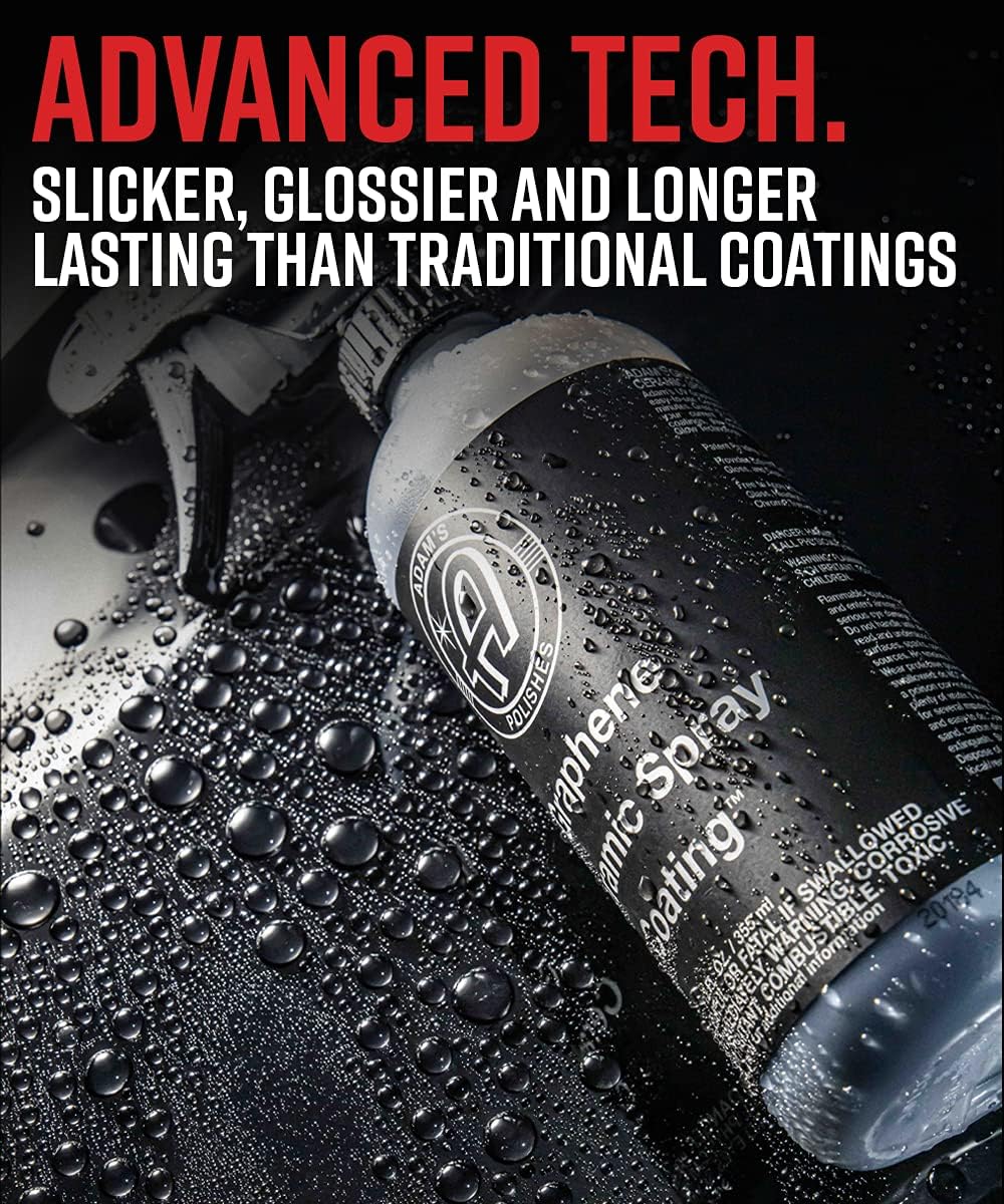 Adam's Polishes Advanced Graphene Ceramic Spray Coating - 18+ Months Sprayable Graphene Oxide Ceramic Coating for Cars, Boats, RV's & Motorcycle | Adds Extreme Gloss, Depth, Shine & Protection
