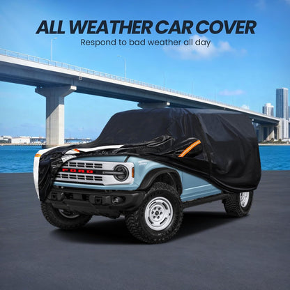 Large SUV Car Cover for Chevy Suburban 100% Waterproof All Weather, Heavy Duty Outdoor Full Exterior Covers Rain Sun Wind UV Protection. - Colors B