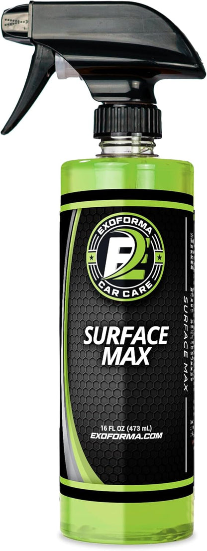 ExoForma Surface Max 16oz Waterless Car Wash & Detail Spray | Instantly Cleans, Shines, and Protects | Advanced Hydrophobic Polymer Formula for Paint, Glass, Chrome & More
