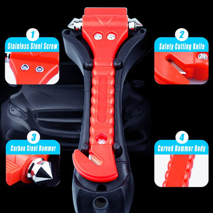 Premium Car Glass Breaker with Seat Belt Cutter - Automotive Safety Hammer - Emergecy Escape Tool, Car Autoaccessory Metal Window Hammer, Vehicle Hard Aluminium Alloy Head Design(Silver)