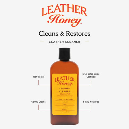 Leather Honey Complete Leather Care Kit Including 8 oz Cleaner and 8 oz Conditioner for use on Leather Apparel, Furniture, Auto Interiors, Shoes, Bags and Accessories
