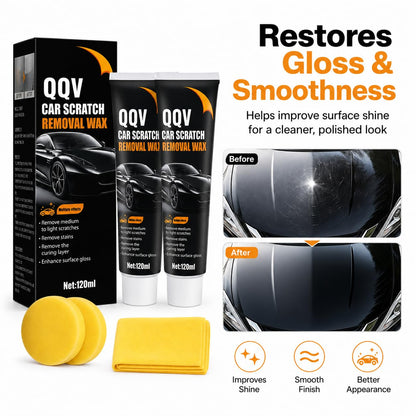 Car Scratch Remover Kit, Car Paint Scratch Repair for Light Scratches Swirl Marks Scuffs, Auto Scratch Remover with Sponge and Towel, Restores Gloss and Shine for All Paint Colors (2Pcs)