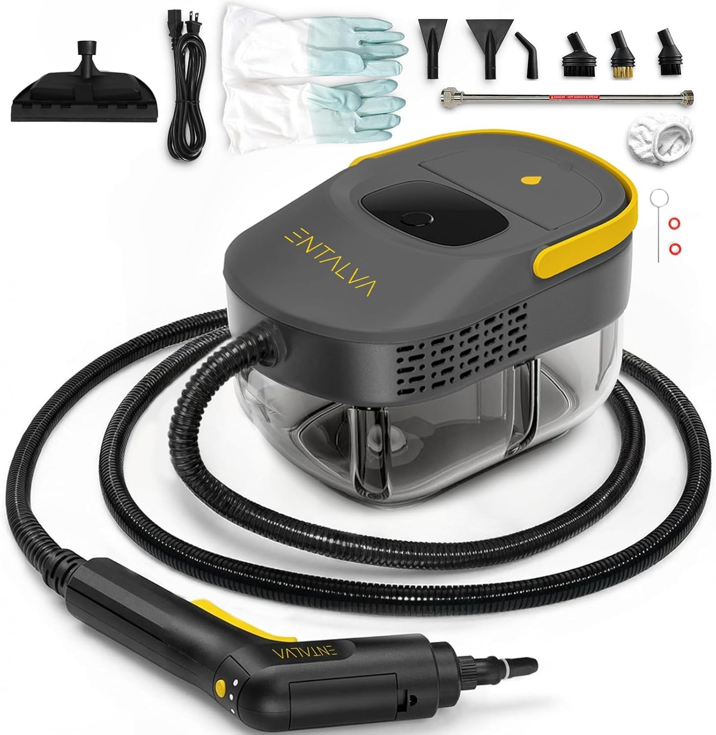 Steam Cleaner for Home, 1600W Handheld Steamer for Cleaning with 1.69QT Tank, High Temp Pressurized Steam Cleaner with 15 Accessories for Grout, Tile, Floor, Couch, Car Detailing