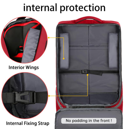 YOREPEK Padded Car Seat Travel Bag Backpack for Airplane, Heavy Duty Car Seat Bags for Air Travel, Carseat Cover for Airplane Travel with Shoulder Strap, Car Seats Carrier for Airport, Black