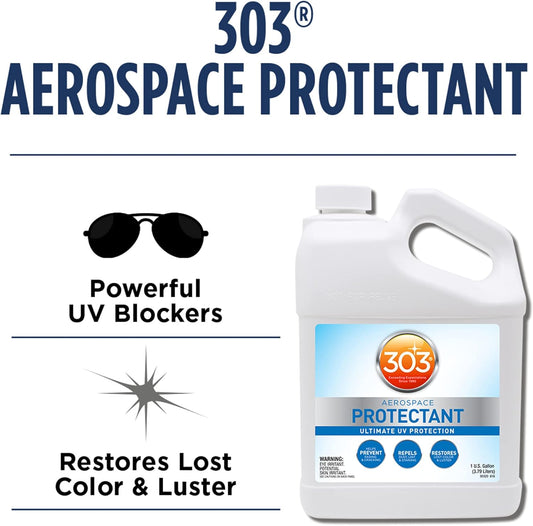 303 Products Aerospace Protectant Spray, UV Protection for Outdoor Surfaces – Protects Vinyl, Plastic & Rubber, Repels Dust & Dirt, Matte Finish, 10 oz