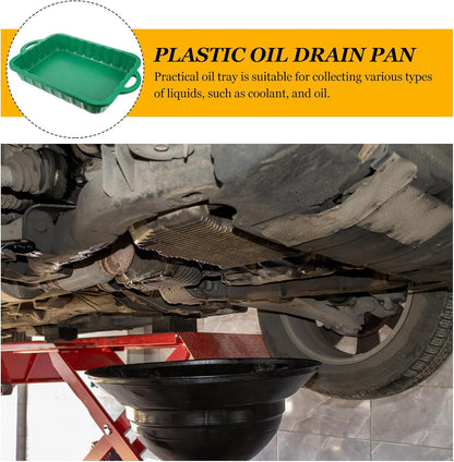 CALLARON 23.5" Oil Drain Pan for Car, Heavy Oil Change Collector Pan Leakproof, Plastic Large Transmission Drain Pan, Changing Oil Pans for Car Truck Engine, Transmission, Fluid Change(Green)