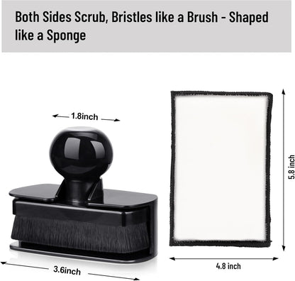 BABYSHEEP Car Tire Shine Applicator,Large Vegan Tire Shine Brush - Automotive Tire Dressing Applicator Brush with Storage Stand for Tire Detailing & Car Wash Kit, Black, 3.6 Inch Length (Black)