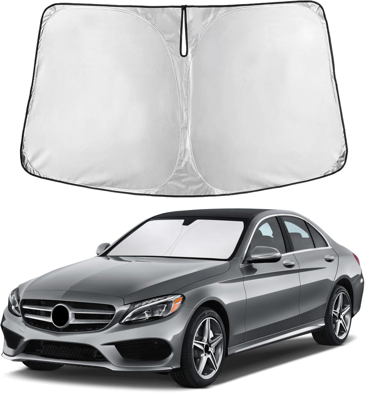 EcoNour Car Windshield Sun Shade | 2025 Upgraded Innovative No-Light-Pass Technology for Maximum Coverage | Foldable Sun Shade Keeps Your Vehicle Cool | Must-Have Car Accessories | Small (59" x 29") - Colors N