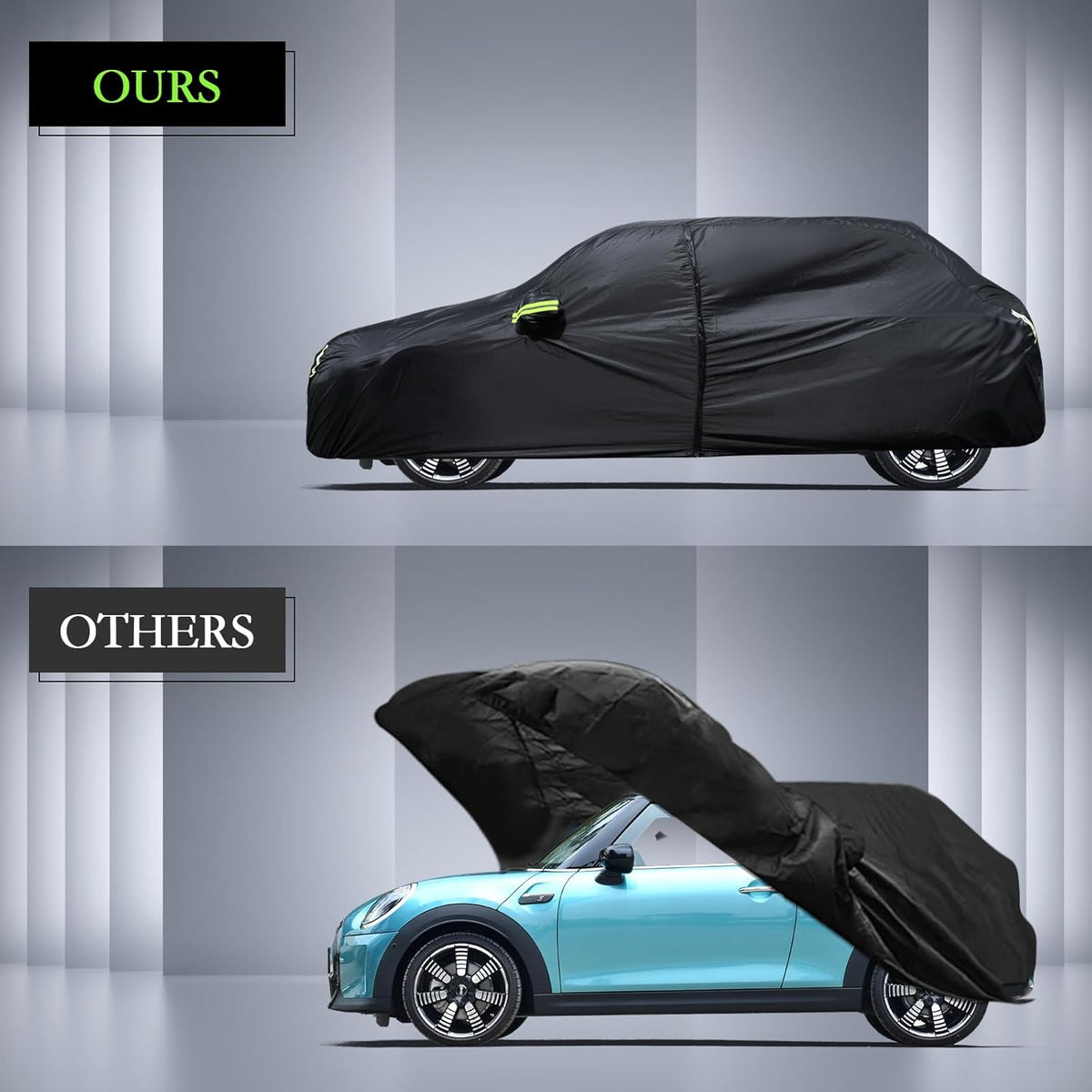 Car Cover Custom Fit for Toyota Corolla 2000-2025, Honda Civic 1991-2025, Waterproof All Weather Full Exterior Cover Rain Sun Protector Car Cover with Door Zipper