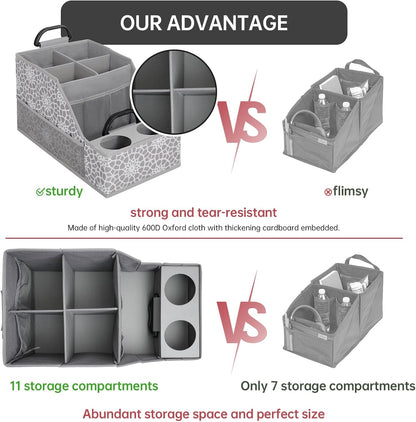 MULISOFT Car Seat Organizer- Backseat Car Organizer with 11 Storages Compartments and 2 Cup Holders, Organizers and Storage, Front Seat for Travel Kids,Black