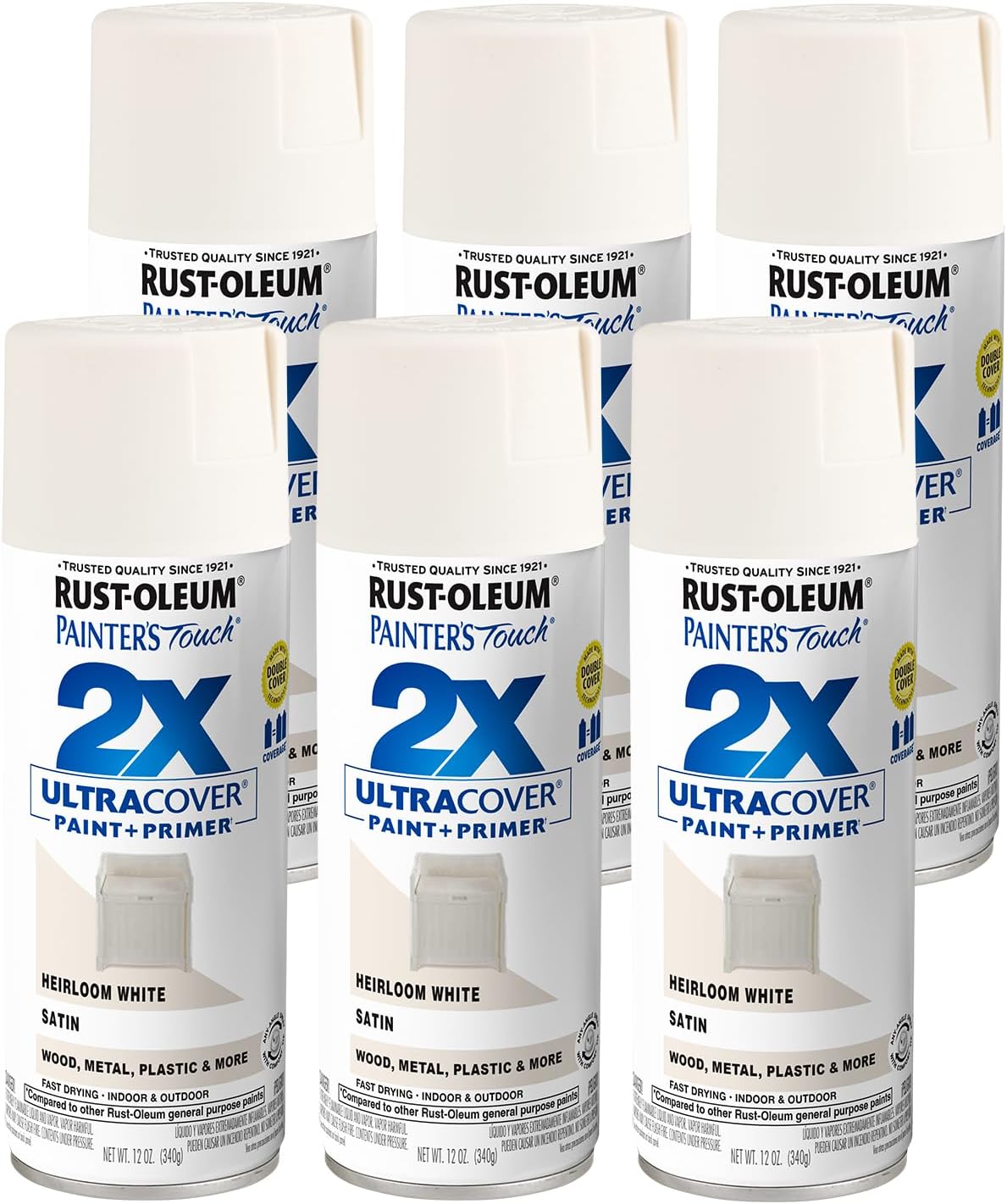 Rust-Oleum 334029 Painter's Touch 2X Ultra Cover Spray Paint, 12 oz, Gloss Clear - Colors D