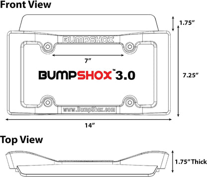 BumpShox - The Original Front Bumper Guard & Front Bumper Protection License Plate Frame. Tougher Than Steel! (BumpShox MAX (2.0" Thick))