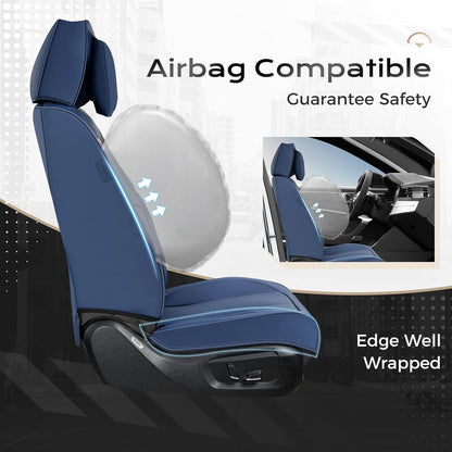 Coverado Seat Covers Full Set, Black Seat Covers for Cars 5 Seats, Car Seat Protector, Waterproof Nappa Leather Car Seat Cushion, Front and Rear Car Seat Cover Fit for Most Sedans SUV Pick-up Truck - Colors A